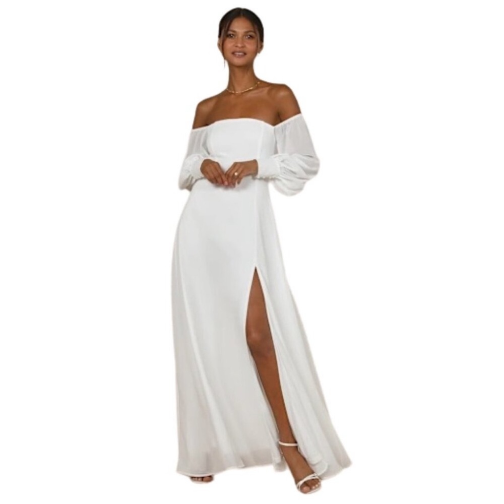 Lulus‎ Feel the Romance White Off-the-Shoulder Maxi Dress